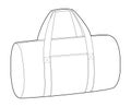 Duffle Bag silhouette. Fashion accessory technical illustration. Vector satchel front 3-4 view for Men, women, unisex