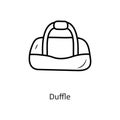Duffle Vector outline Icon Design illustration. Workout Symbol on White background EPS 10 File