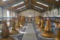 The still house of the Glenfiddich whisky distillery in the Speyside Royalty Free Stock Photo
