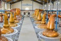 Swan necked copper stills in the Glenfiddich distillery in Dufftown Royalty Free Stock Photo