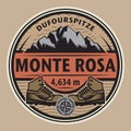 Dufourspitze is the highest peak of Monte Rosa Royalty Free Stock Photo