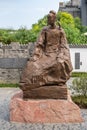 Dufu chinese poet statue in HuanHuaXi public park