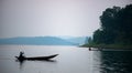 dug out african wooden canoe