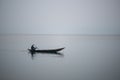 dug out african wooden canoe