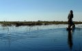 A dug-out on the Okavango Delta Royalty Free Stock Photo