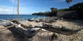 Dug out fishing boats on the Indian Ocean Royalty Free Stock Photo