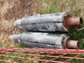 Dug pipes. Dug pipes. For repair at a construction site. communication wiring to the house