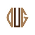dug typography letter monogram logo design