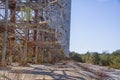 Soviet radar system Duga at Chernobyl nuclear power plant in Chernobyl Exclusion Zone, Ukraine Royalty Free Stock Photo