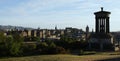 Dugald Stewart monument and Edinburgh skyline Royalty Free Stock Photo