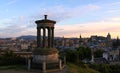 Dugald Stewart monument and Edinburgh skyline Royalty Free Stock Photo