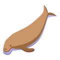 Dugong icon isometric vector. Sea animal