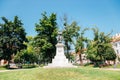 Dugonics Andras statue and park in Szeged, Hungary