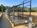 Dugout baseball field chain link fence practice playground empty ballpark sports park drinking water fountain Royalty Free Stock Photo