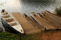 Dugout Canoes waiting at the Dock Royalty Free Stock Photo