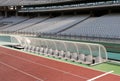 Dugout and seats in stadium Royalty Free Stock Photo