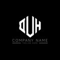 DUH letter logo design with polygon shape. DUH polygon and cube shape logo design. DUH hexagon vector logo template white and Royalty Free Stock Photo