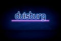 Duisburg - blue neon announcement signboard