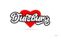 duisburg city design typography with red heart icon logo