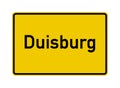 Duisburg city limits road sign in Germany