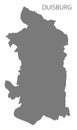 Duisburg city map grey illustration silhouette shape