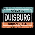 Duisburg German city logo vector. Modern typography.