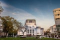 DUISBURG, GERMANY - NOVEMBER 11, 2022: Theater Duisburg with a blue sky at dusk. Part of Deutsche Oper am Rhein, Theater Duisburg Royalty Free Stock Photo