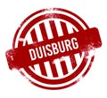 Duisburg - Red grunge button, stamp