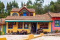 Tourists visiting the beautiful touristic place called Pueblito Boyacense located in Duitama