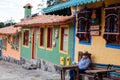 Tourists visiting the beautiful touristic place called Pueblito Boyacense located in Duitama