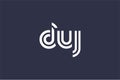 DUJ Creative Unique Modern Letter Logo Design. Elegant Monogram Logo Design with Decorative Elements and Typography Royalty Free Stock Photo