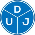 DUJ letter logo design on white background. DUJ creative circle letter logo concept. DUJ letter design