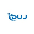 DUJ letter logo design on white background. DUJ creative initials letter logo concept. DUJ letter design