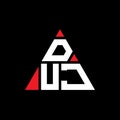 DUJ triangle letter logo design with triangle shape. DUJ triangle logo design monogram. DUJ triangle vector logo template with red Royalty Free Stock Photo