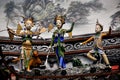 Dujiangyan, China: Carved Bridge Figures Royalty Free Stock Photo