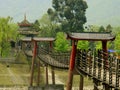 Dujiangyan, China: An Lan Cable Bridge Royalty Free Stock Photo