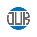 DUK letter logo design on white background. DUK creative initials circle logo concept