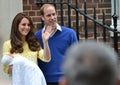 Duke Duchess Cambridge newborn baby princess Royalty Free Stock Photo