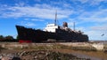 The abandoned ship The Duke of Lancaster Ship, North WAles Royalty Free Stock Photo