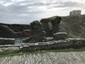 Duke Robert of Devon`s 1260 castle ruins on the bluffs of Tintagel , Cornwall.