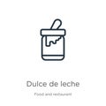 Dulce de leche icon. Thin linear dulce de leche outline icon isolated on white background from food and restaurant collection.