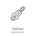 dulcimer icon vector from music instruments collection. Thin line dulcimer outline icon vector illustration. Linear symbol for use