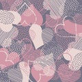 Dull color heart pattern background