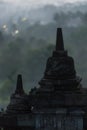 Dull light at Borobudur stupa sculpture