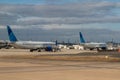 Grounded Boeing 737 Max 9 jets at Washington DC\'s Dulles International Airport Royalty Free Stock Photo