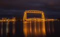 Duluth Aerial Lift Bridge at Night Royalty Free Stock Photo