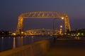 Duluth Aerial Lift Bridge Night Royalty Free Stock Photo