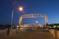 Duluth lift bridge at night Royalty Free Stock Photo