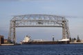 Duluth Lift Bridge & Ship Royalty Free Stock Photo