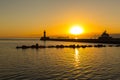 Duluth Lighthouses Sunrise Royalty Free Stock Photo